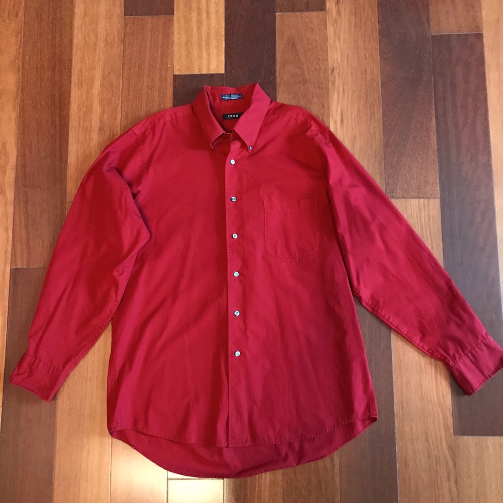 Men’s Izod Easy Care button down dress shirt SZ L